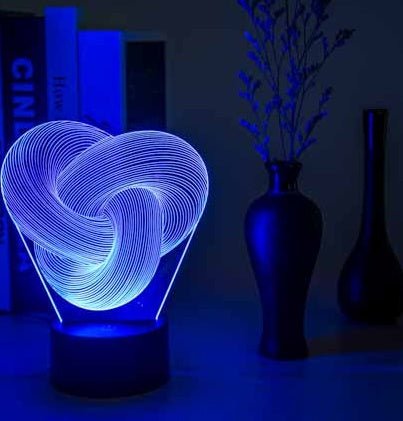 3D Night Light - Twist Abstract LED Lamp | Acrylic Lighting Co. - Lumina Light