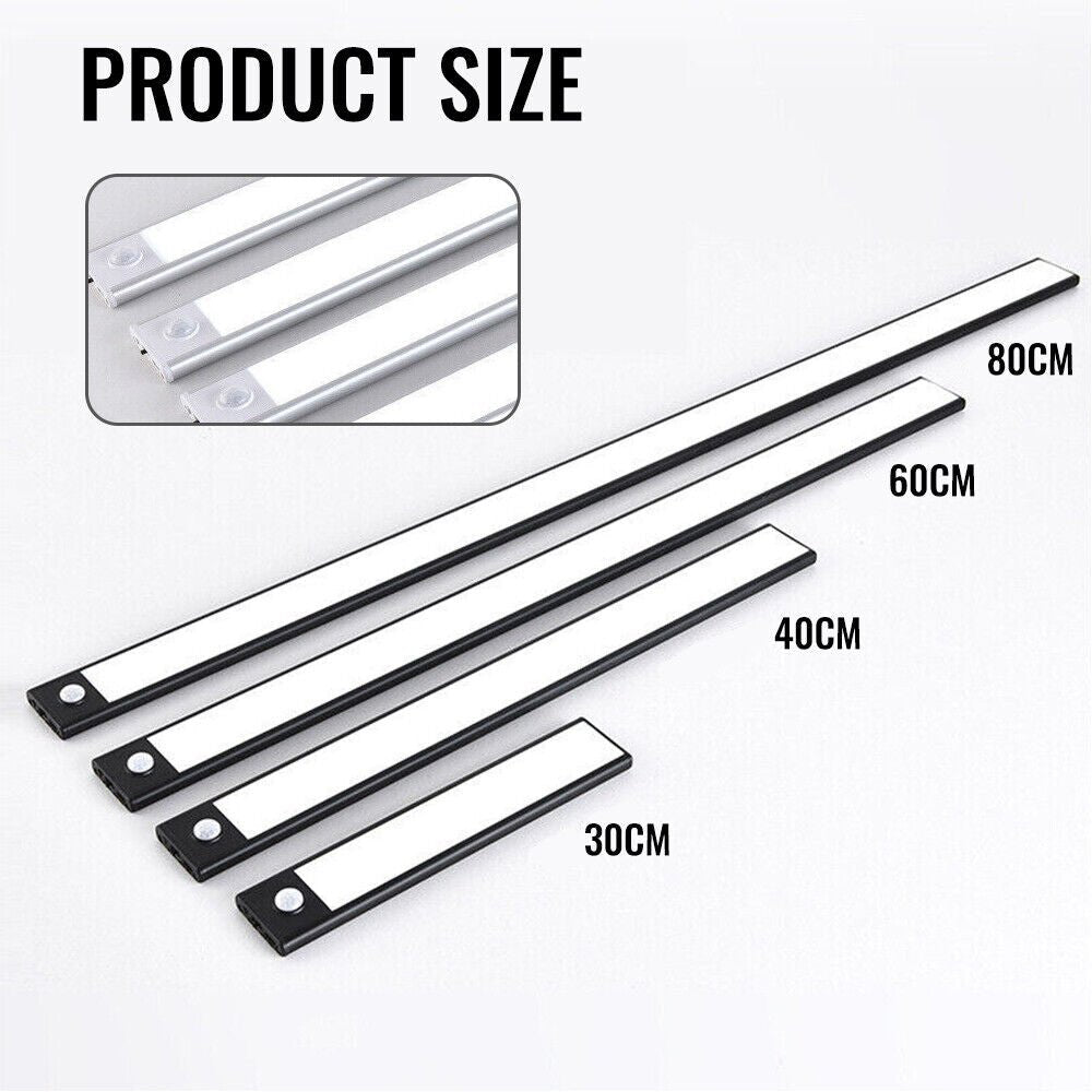 Motion Sensor LED Under Cabinet Light USB Rechargeable Wardrobe Closet Night Light For Kitchen Indoor Wall Lamps - Lumina Light