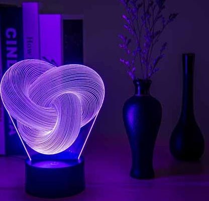 3D Night Light - Twist Abstract LED Lamp | Acrylic Lighting Co. - Lumina Light