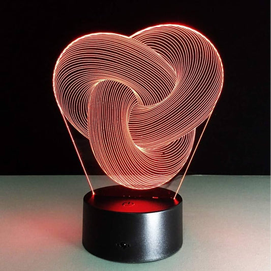 3D Night Light - Twist Abstract LED Lamp | Acrylic Lighting Co. - Lumina Light