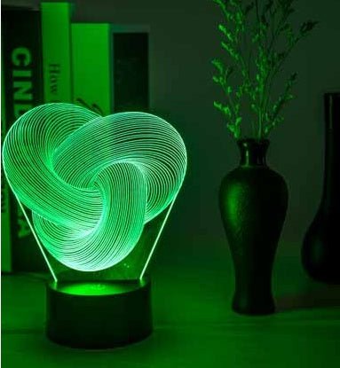 3D Night Light - Twist Abstract LED Lamp | Acrylic Lighting Co. - Lumina Light