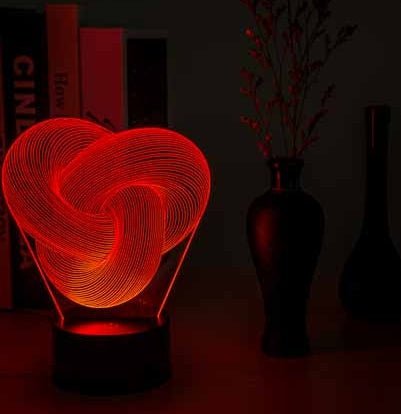 3D Night Light - Twist Abstract LED Lamp | Acrylic Lighting Co. - Lumina Light