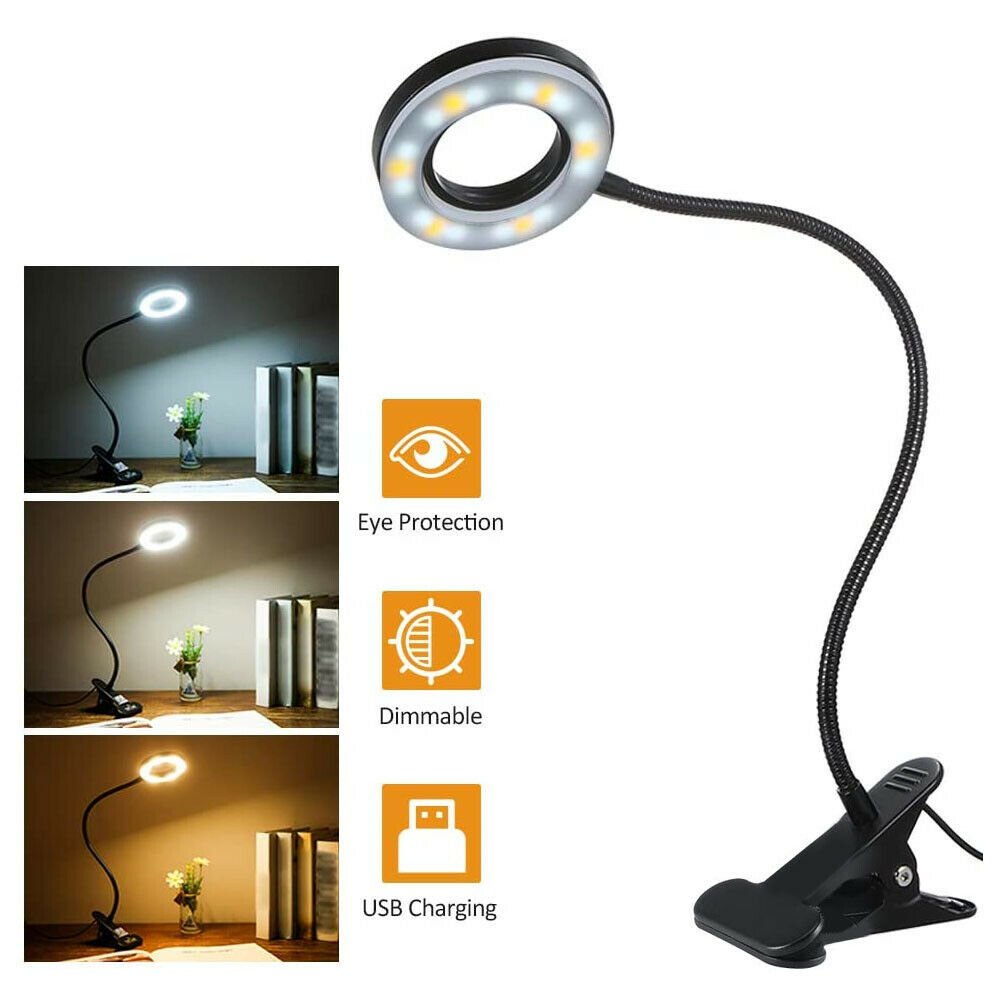 Clip On Desk Lamp - LED Flexible Arm USB Dimmable Study Light | Bright Idea Lamps - Lumina Light