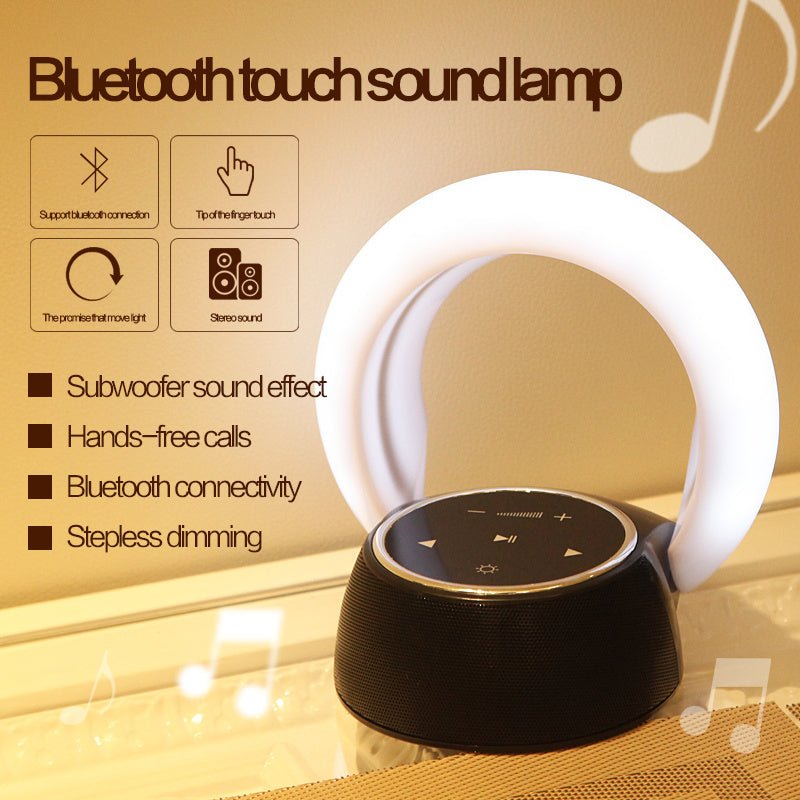 Creative Bluetooth Subwoofer Stereo Speaker LED Desk Lamp Stepless Dimming Folding Touch Atmosphere Night Light - Lumina Light