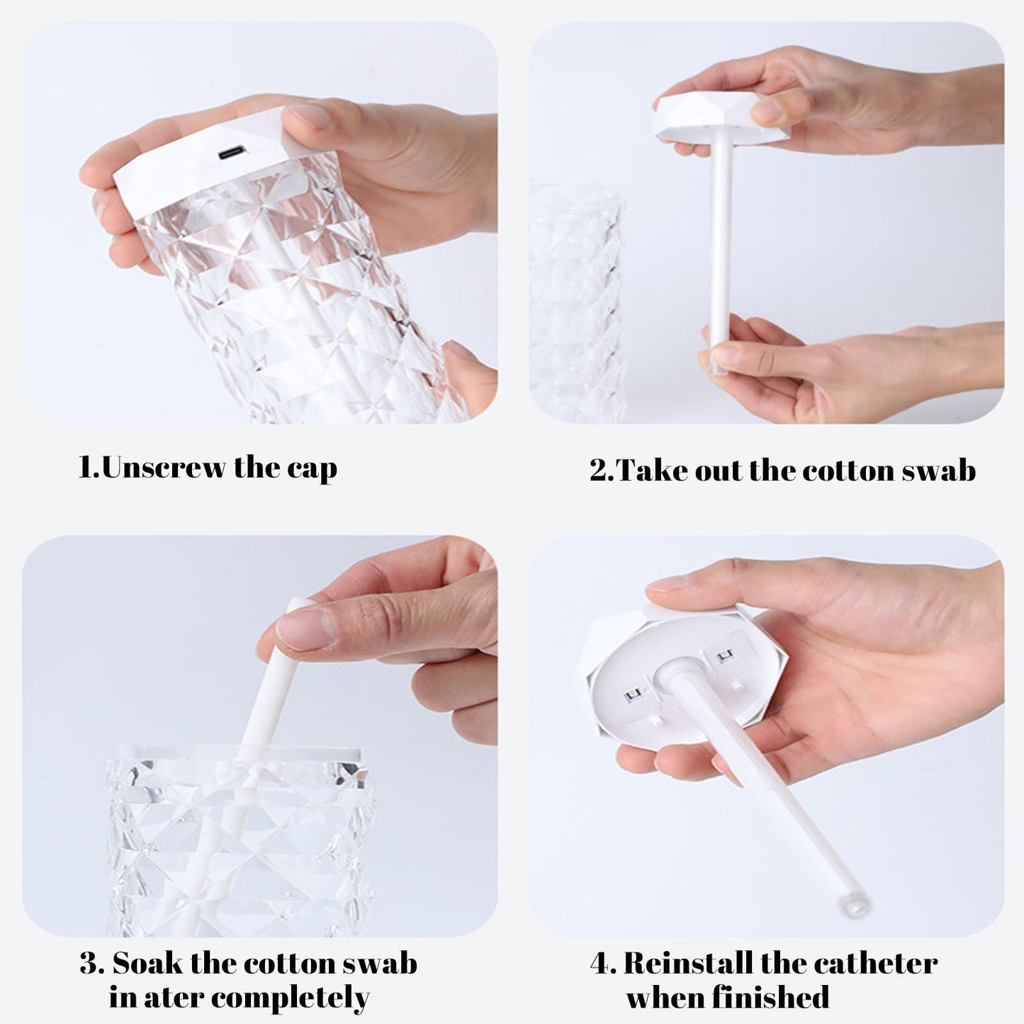 Crystal Lamp Air Humidifier - Color Night Light Touch Lamp | Home Decor Lights - Lumina Light