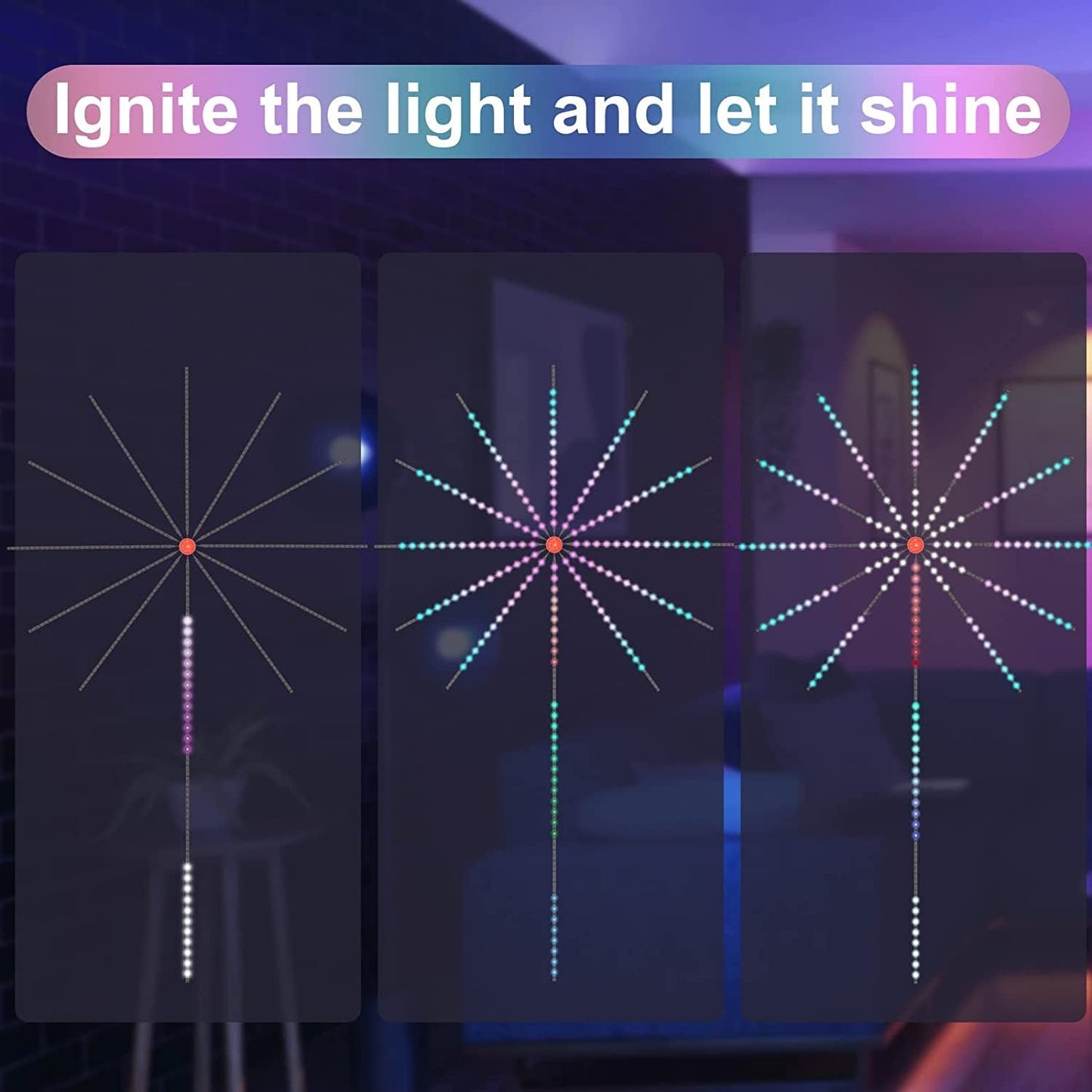 Firework Lights LED Strip - Music Sound Sync Color Changing Remote Control | Luminify Lights - Lumina Light