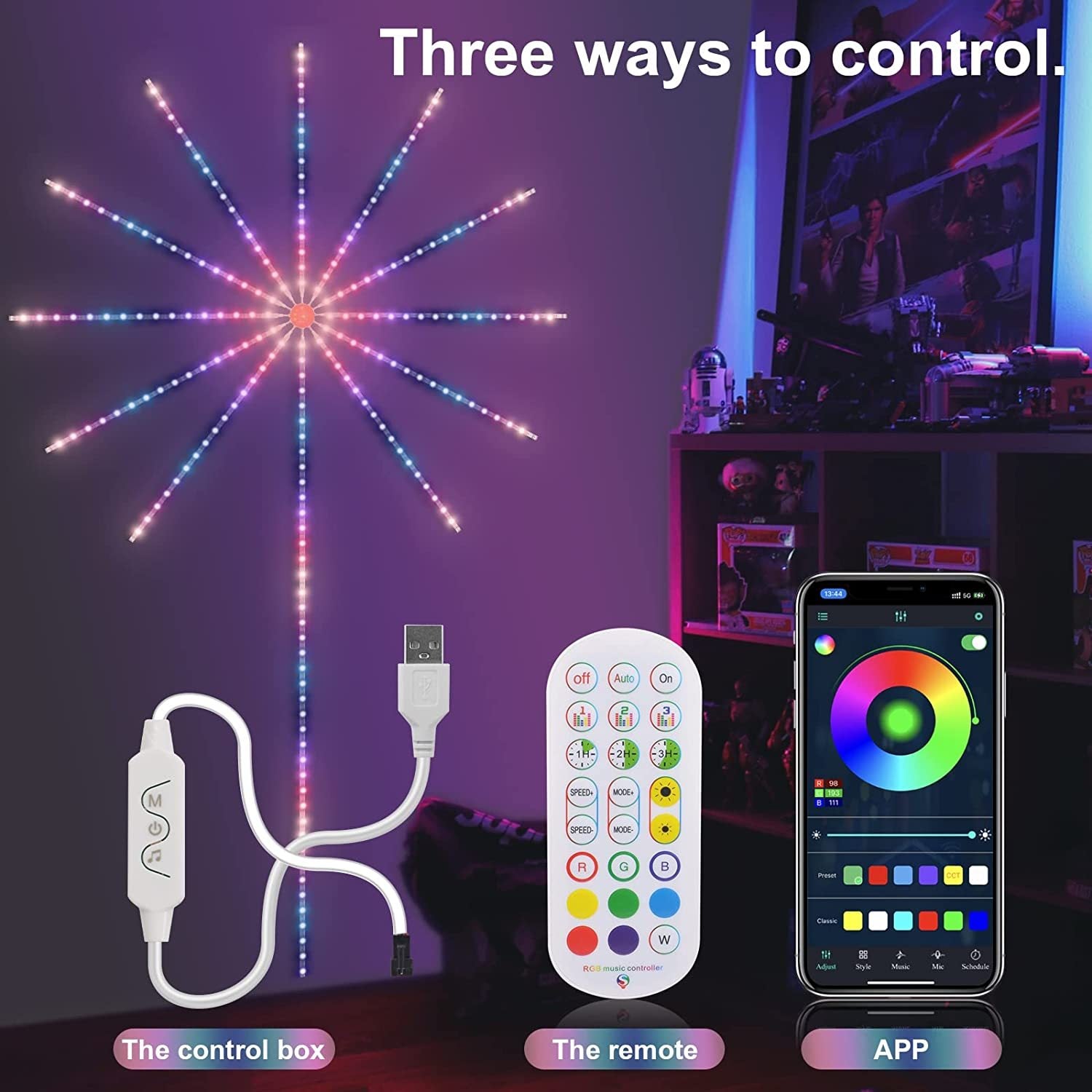 Firework Lights LED Strip - Music Sound Sync Color Changing Remote Control | Luminify Lights - Lumina Light