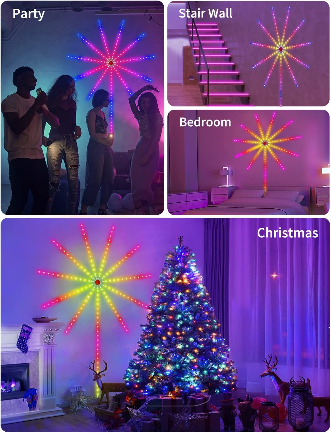 Firework Lights LED Strip - Music Sound Sync Color Changing Remote Control | Luminify Lights - Lumina Light