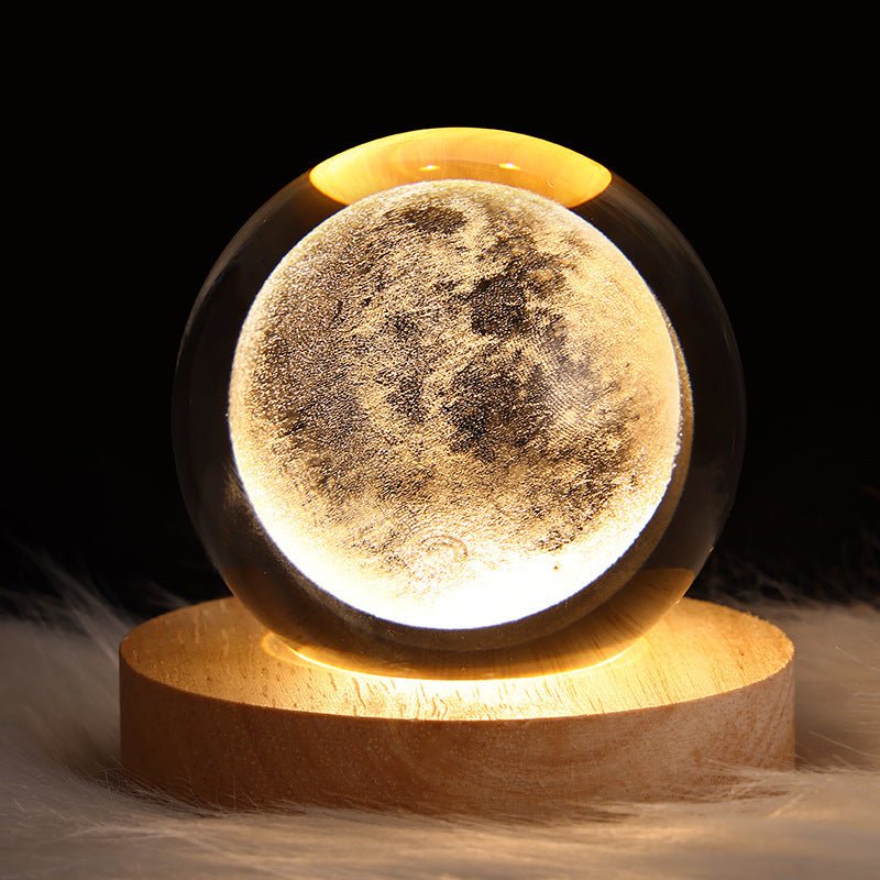 Galaxy Crystal Ball Table Lamp - 3D Planet Moon Lamp | Bedroom Decor - Lumina Light