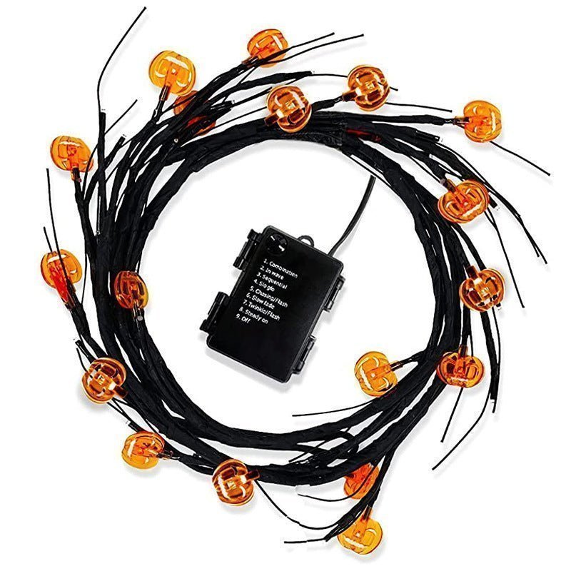 Halloween LED Willow Vine String Light - Cartoon Bat Pumpkin Decor | Brighten Up - Lumina Light