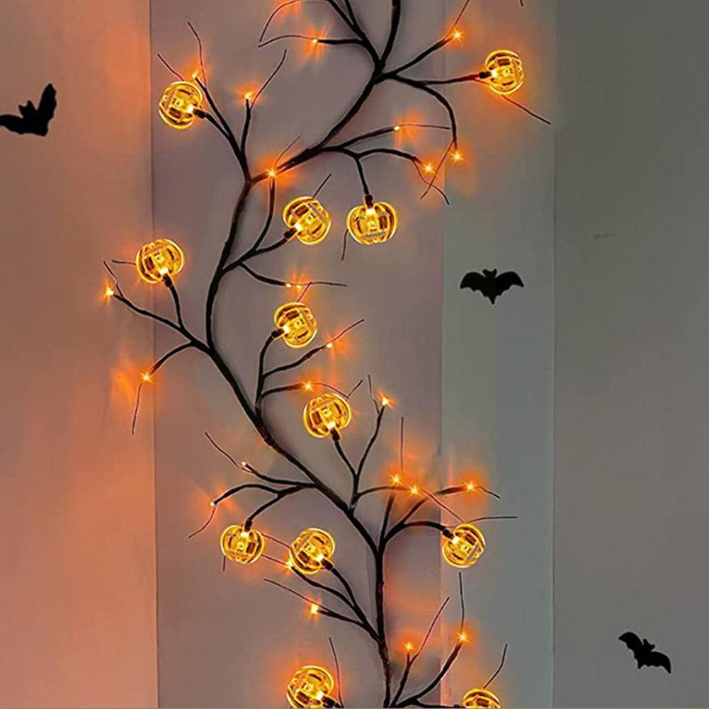 Halloween LED Willow Vine String Light - Cartoon Bat Pumpkin Decor | Brighten Up - Lumina Light