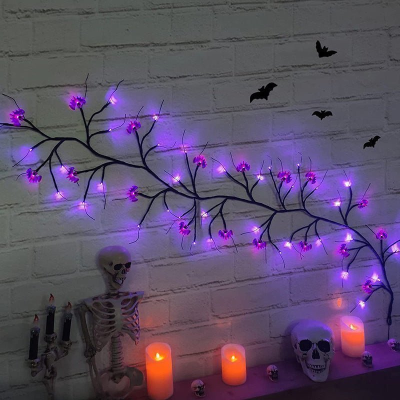 Halloween LED Willow Vine String Light - Cartoon Bat Pumpkin Decor | Brighten Up - Lumina Light