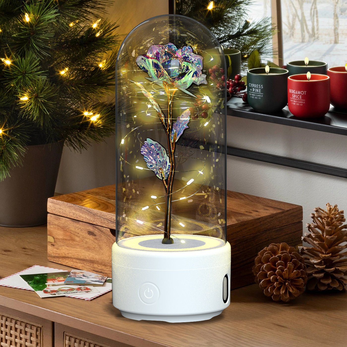 Romantic Rose Flowers LED Light & Bluetooth Speaker | Valentine's Day Gifts - Lumina Light