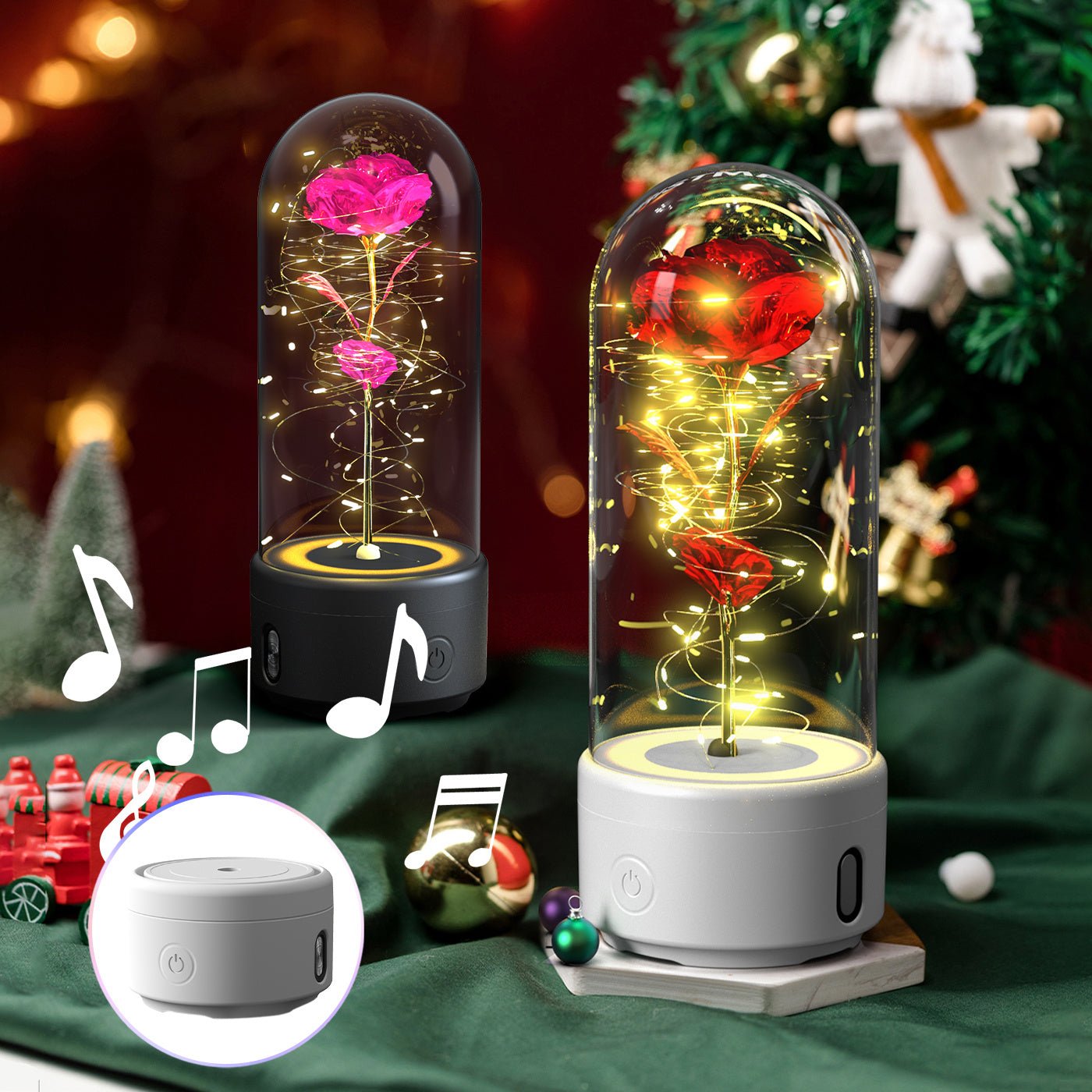 Romantic Rose Flowers LED Light & Bluetooth Speaker | Valentine's Day Gifts - Lumina Light