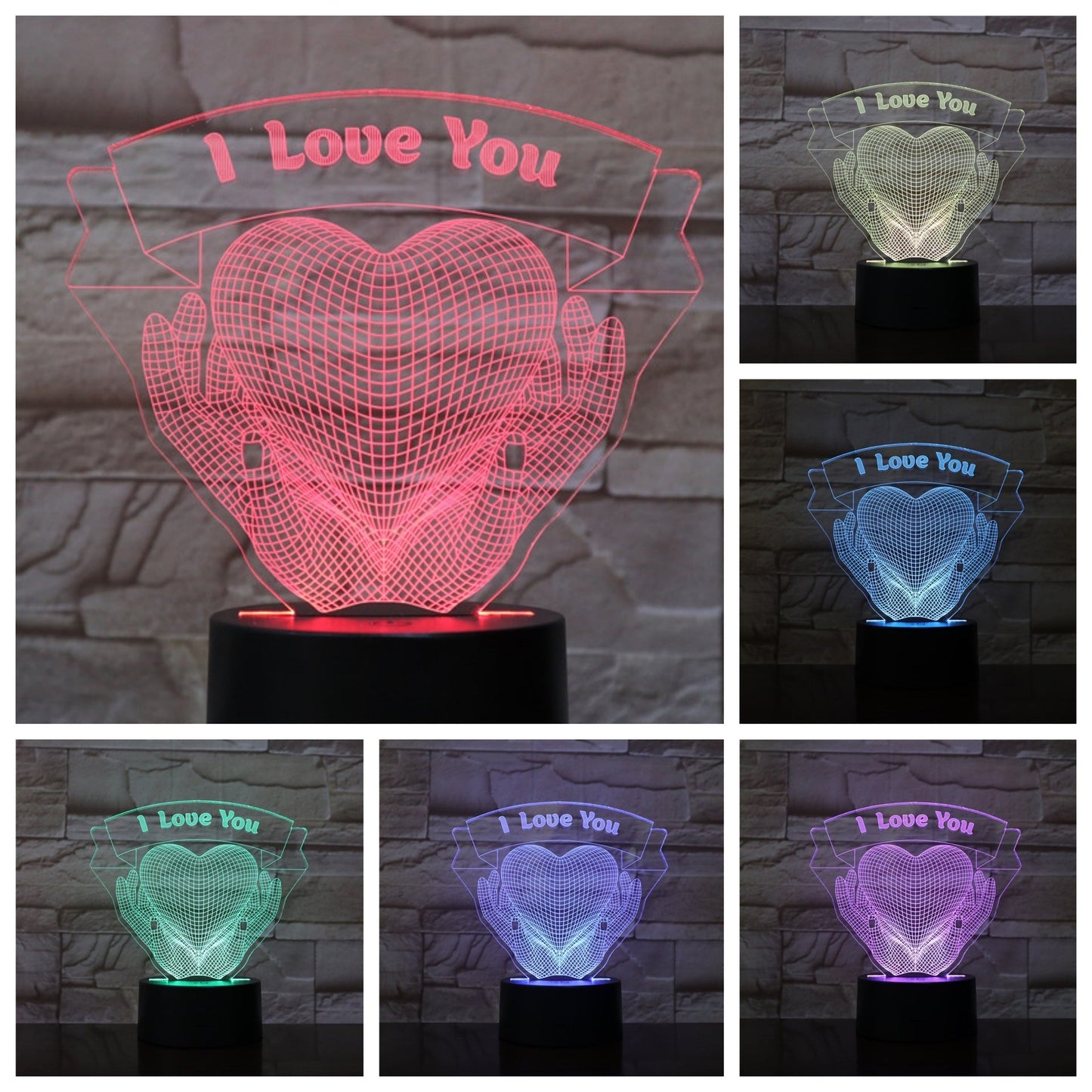 Valentines Day Gift Hands Holding Love 3D Night Light - Lumina Light