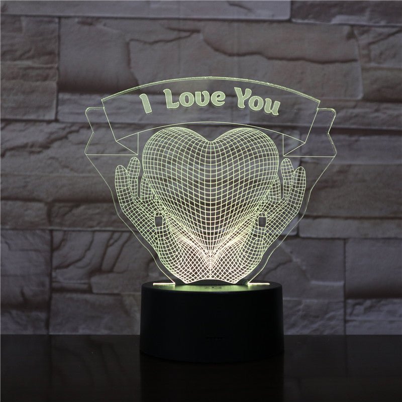 Valentines Day Gift Hands Holding Love 3D Night Light - Lumina Light